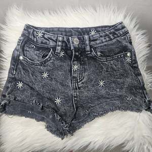 Art Class Girls Black Denim Cut off Jean Shorts with Floral Print